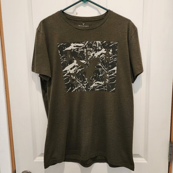 Mens American Eagle Outfitters Seriously Soft Green Logo T-Shirt, Size Large - Picture 1 of 8
